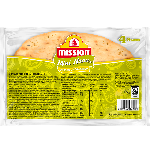 Mission Garlic & Coriander Mini Naans