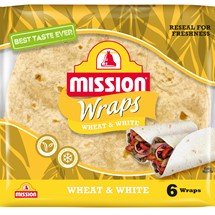 An image of Mission Wheat & White Wraps