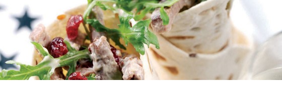 Spiced Beef Sweet Cranberry Grain Mustard Rocket Wrap