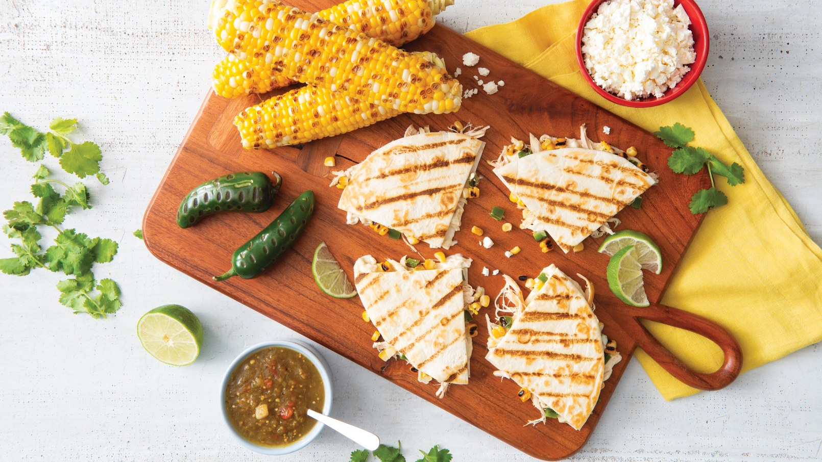 Grilled Elote Chicken Quesadillas