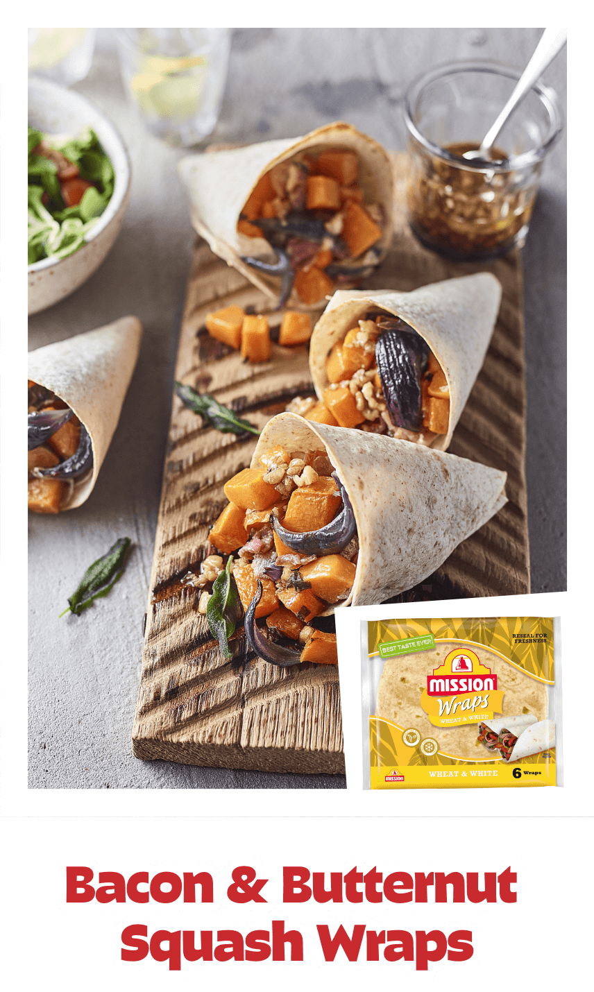 Bacon & Butternut Squash Wraps